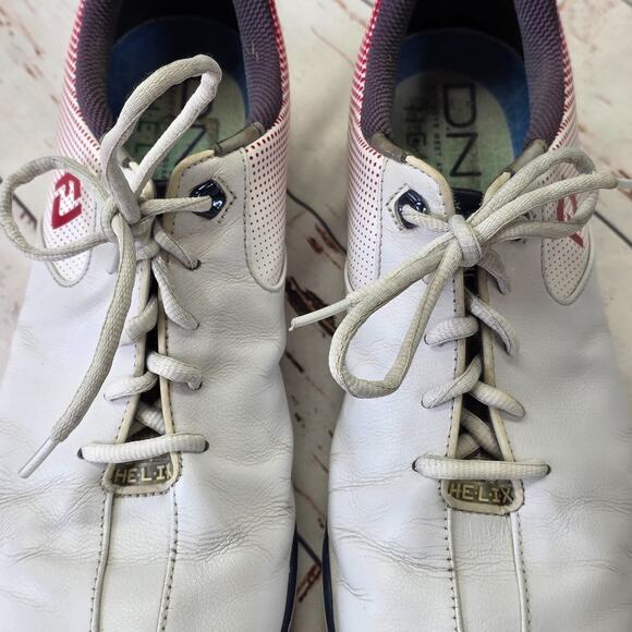 FootJoy DNA Helix Golf Shoes Mens 10.5M Red White Blue Spiked Leather Country main image 14